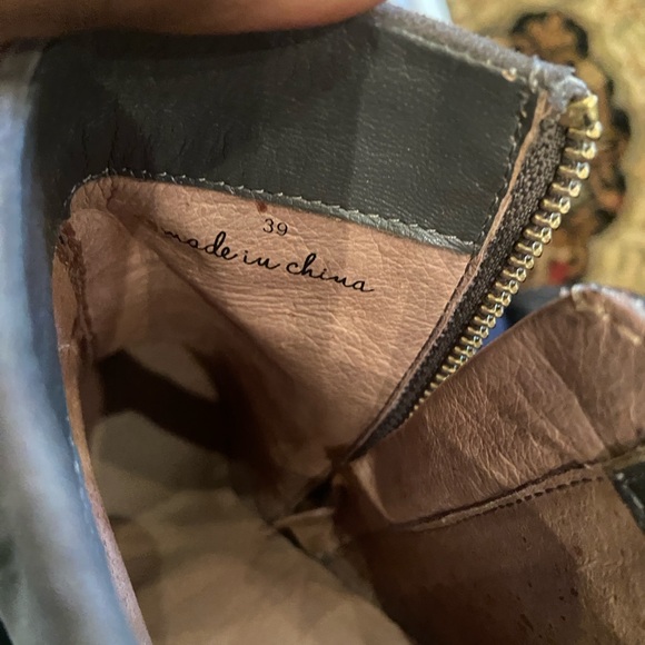 Used Joie Jalena Grey Suede Leather Pointy Toe Wedge Heel Ankle Boots / Booties - Picture 3 of 9